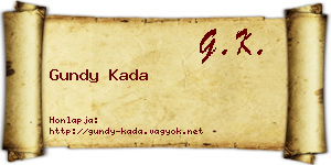 Gundy Kada névjegykártya